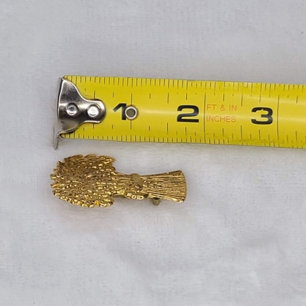Vtg Wheat Sheaf Bundle Pin Gold Tone Harvest Autumn Fall Fraternal Religious - Picture 7 of 7